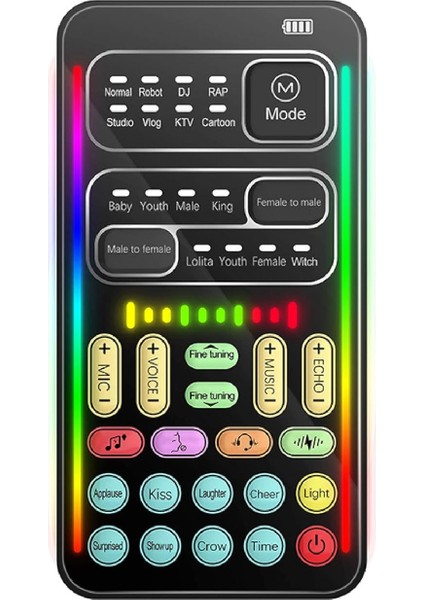 Ses Değiştirici, El Tipi Ses Değiştirici 8 Ses Efektli Ses Kartı, Mini Bluetooth Ses Gizleyici, Ps5//pc/cep Telefonu/dizüstü Bilgisayar Için Taşınabilir Ses Modülatörü