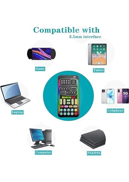 Ses Değiştirici, El Tipi Ses Değiştirici 8 Ses Efektli Ses Kartı, Mini Bluetooth Ses Gizleyici, Ps5//pc/cep Telefonu/dizüstü Bilgisayar Için Taşınabilir Ses Modülatörü fırsatları