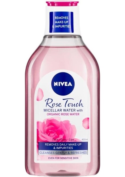 Nıvea Aqua Rose Organik Gül Suyu Içeren Micellar Makyaj Temizleme Suyu 400 Ml,nemlendirici, Günlük Makyaj, Yüz, Göz ve Dudak