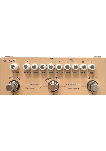 Cube Ac Taşınabil Çok Fonksiyonlu Akustik Gitar Kombine Efekt Pedalı, Kablolu Müzik Çalma Fon Yüz Fonksiyonu Altın Akustik Gitar Için