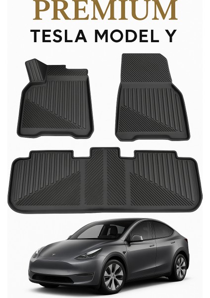 Tesla Model Y / Tesla Juniper Uyumlu 3D Oto Paspas Premium