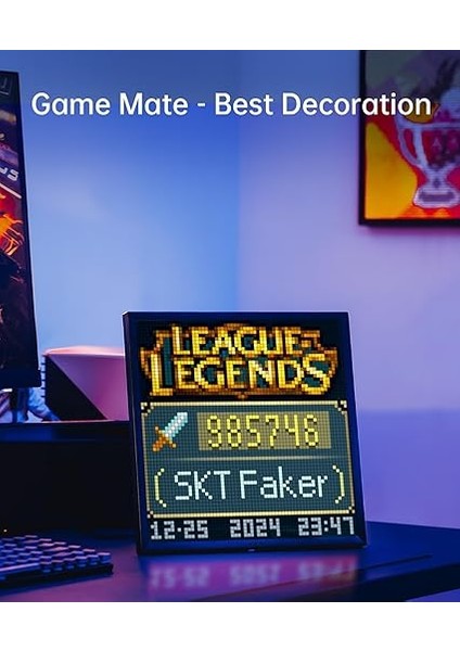 Pixoo-64 Wifi Piksel Sanat Ekranı, 64 x 64 LED Panel, Benzersiz Aydınlatma Dekorasyonu ile Uygulama Kontrolü fiyatları