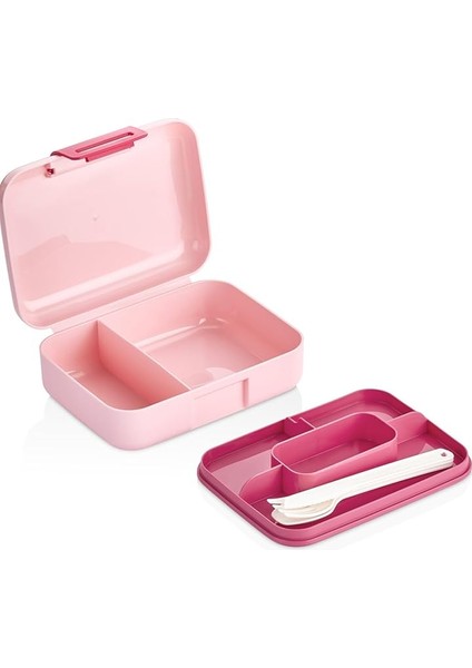 Design Kendinden Kaşıklı 5 Bölmeli 2 Katlı Beslenme Kutusu (Pembe) modelleri