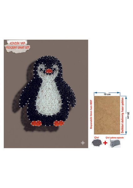 Ip Sanatı Dikkat Geliştirici El Becerisi Çocuk Montessori Eğitimi Filografi Hazır Set Penguen