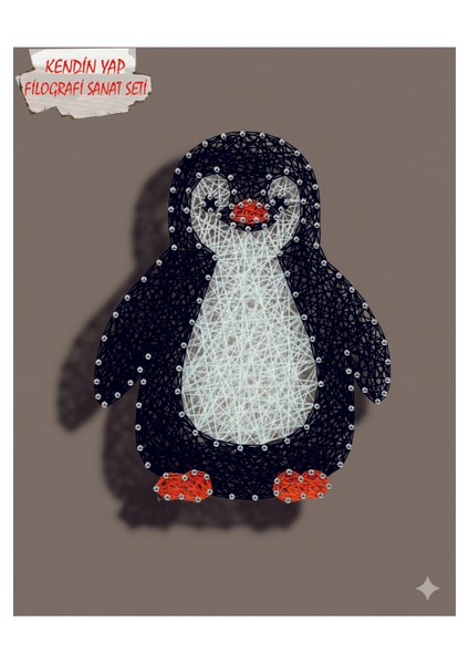 Ip Sanatı Dikkat Geliştirici El Becerisi Çocuk Montessori Eğitimi Filografi Hazır Set Penguen modelleri