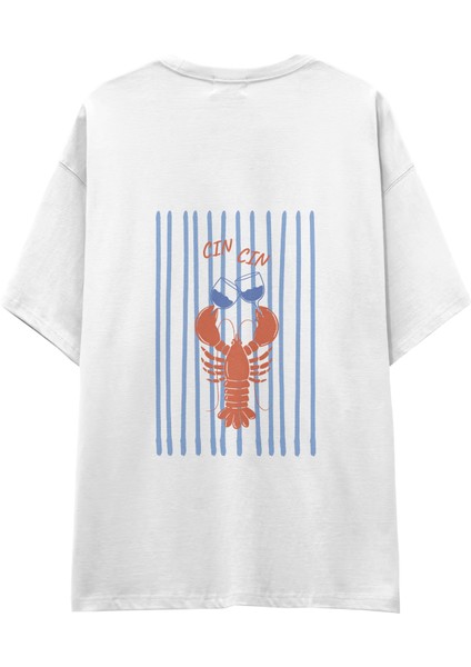 Cın Cın Oversize Tişört - Beyaz