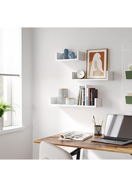 Duvar Rafları, 3&apos;lü Set, Yüzer Raflar, 30/45/60 Cm, Dekoratif, Yaratıcı, Yatak Odaları, Oturma Odaları, Mutfaklar ve Koridorlar Için, 15 Kg&apos;a Kadar Yüklenebilir, Beyaz LWS66W fiyatları
