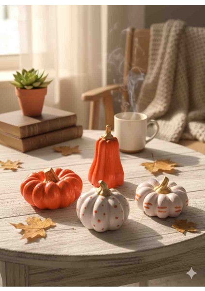 Dekoratif 4lü Balkabağı Pumpkin Set