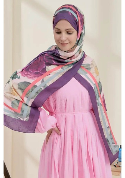 Gül Desen Bambu Şal