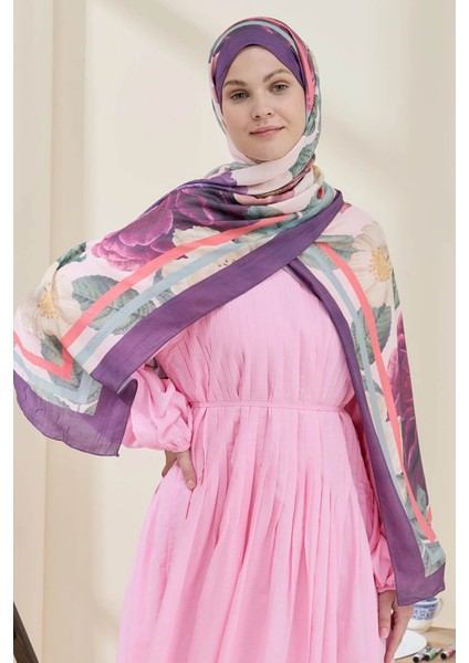 Gül Desen Bambu Şal modelleri