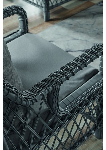 Rattan Edra Bahçe Mobilyası 3+1+1+Camlı Masa Gri- Kemik- Cappucino - B&n Garden fiyatları