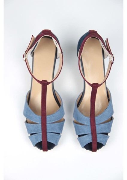 Queenn Kadın Klasik Kısa Topuklu (6 Cm) Ayakkabı Mavi Süet fırsatları