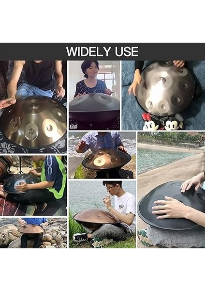 Inç Çelik Handpan Davul D Minor ile 9 Notlar Yumuşak Çanta Standı 2 Çekiç ve Tozsuz Bez Içerir fırsatları