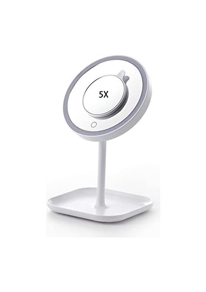 Land Of Myth - 1x+5x Zoom 23 LED Işıklı Makyaj Aynası, 360° Döner, Dokunmatik Sensörlü, Kablolu – Kablosuz Kullanım modelleri