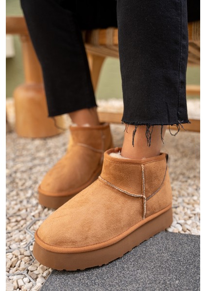 Caty Taba Süet Kalın Tabanlı Kürklü Bot fiyatları