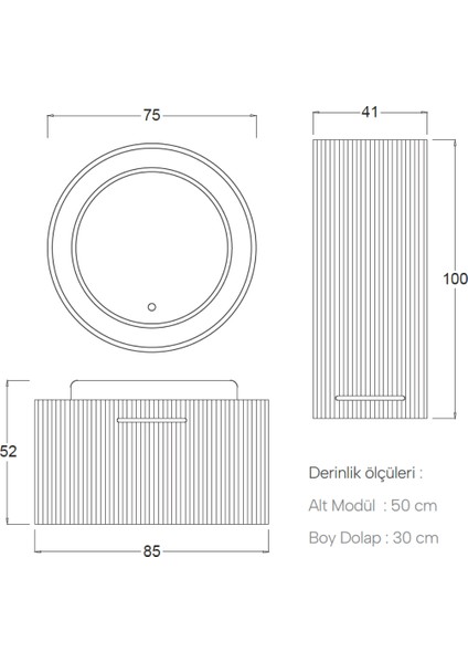 Sıla Banyo Dolabı 85 cm (Boy Dolabı Dahil Değildir.) indirimleri
