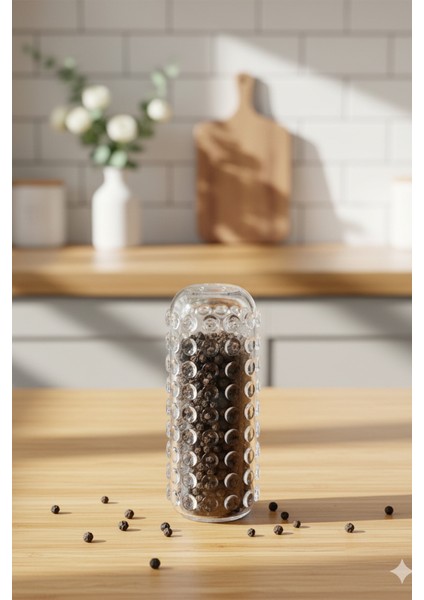 Liora Akrilik Tuzluk & Biberlik – Şeffaf Kabarcıklı Tasarım 10 cm fiyatları