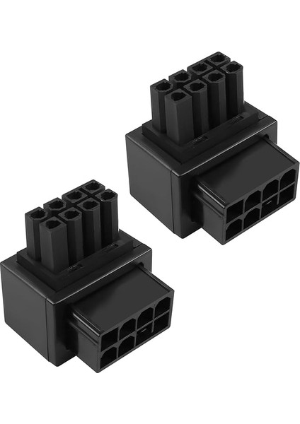 2pack Gpu VGA Pcıe 8 Pin Güç Adaptörü Dik Açı, 90 Derece Açı Konektörü Güç Adaptörü Kartı Masaüstü Grafik Kartı -Siyah