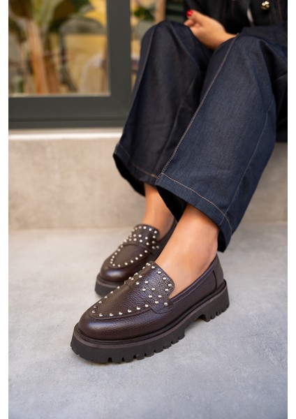 Sorley Acı Kahve Troklu Hakiki Deri Loafer modelleri