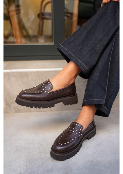 Sorley Acı Kahve Troklu Hakiki Deri Loafer fırsatları