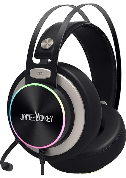 James Donkey 712 Siyah 7.1 Surround Rgb Gaming Kulaklık Neodimyum 50MM Sürücüler 112DB Hassas Mikrofon -43DB Rgb LED Aydınlatmalı Manuel + Yazılımla Ses Kontrol USB Bağlantı ve Ses Kartı fırsatları