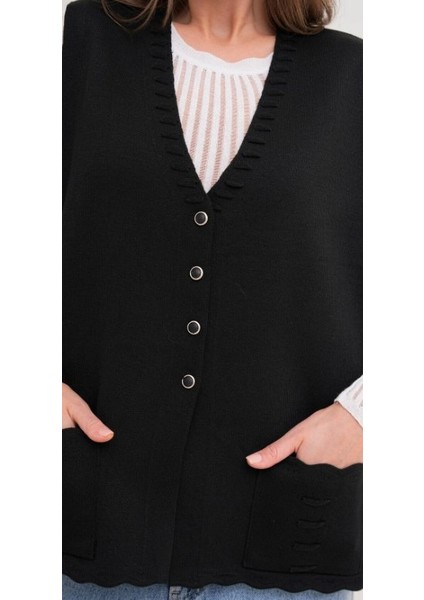 Kadın Anne Büyük Beden Triko Düz Model Yelek modelleri