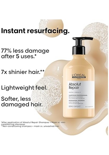 Professionnel Paris Serie Expert Absolut Repair Yıpranmış Saçlar Için Onarıcı Şampuan 500ML modelleri