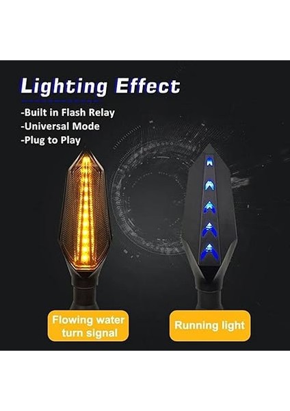 Motosiklet LED Far Sinyal Mavi Sarı LED Işık Gösterge Sinyali Çift Renk Su Geçirmez fiyatları