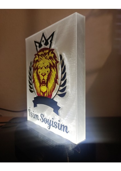 Kişiye Özel Isimli Sarı Kırmızı Aslan Dekoratif LED Lamba Kablolu Adaptörlü modelleri