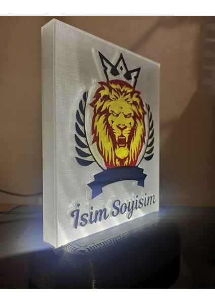 Kişiye Özel Isimli Sarı Kırmızı Aslan Dekoratif LED Lamba Kablolu Adaptörlü indirimleri