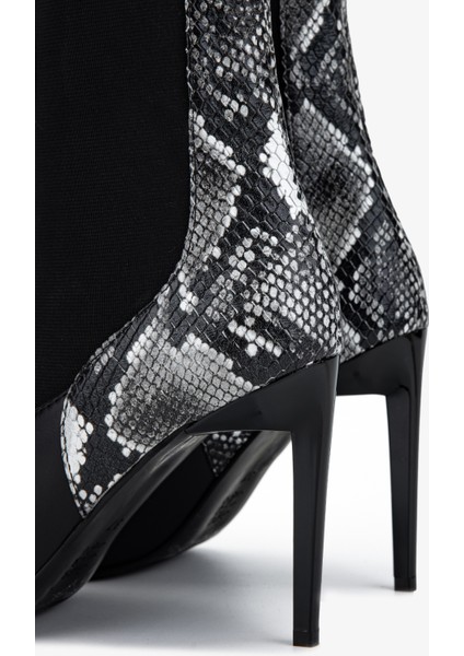 Kadın Hakiki Deri Siyah Topuklu Bot 1130 573 Bn Bot SK25-26 Syh/syh Ntrl Yln fırsatları