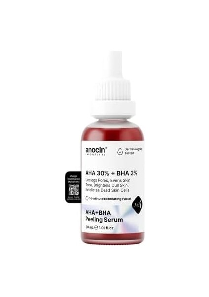 Anocin Aha 30% + Bha 2% Canlandırıcı & Cilt Tonu Eşitleyici Kırmızı Peeling Cilt Serum 4 modelleri