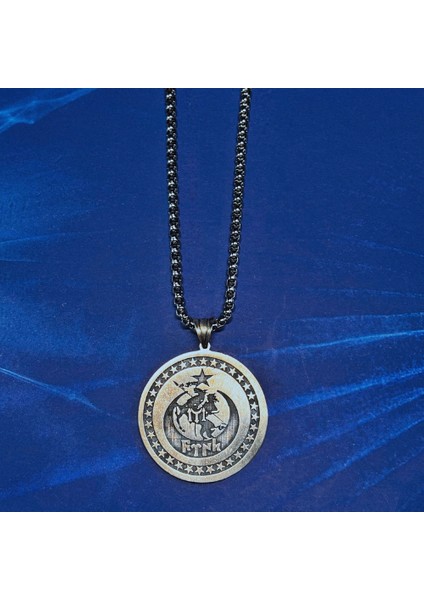 Göktürkçe Türk Yazılı El Işçiliği 925 Ayar Gümüş Erkek Kolye fırsatları