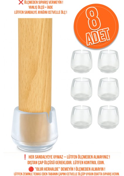 8 Adet (2,1 cm Veya 2.5 Cm) Silikon Masa Sandalye Pabuç Koltuk Sandalye Kaydırmaz Zemin Koruyucu