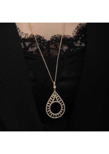 Gümüş Gold Kaplama Damla Çeyrek Takılabilen Kadın Kolye fırsatları