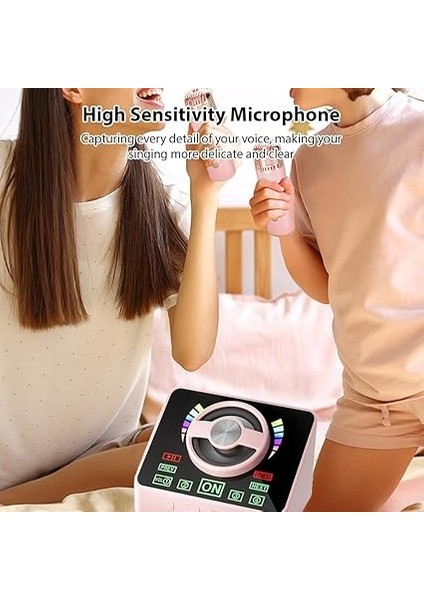 Karaoke Makinesi Mini Kablosuz Mikrofon ve Hoparlör 2 Mikrofonlu Ktv Seti Rgb Işık Efektleri El Mikrofonu Doğum Günü Ev Partisi Için Hediyeler Dış Mekan Hafif Taşınabilir Çift Mikrofon Karaoke fiyatları