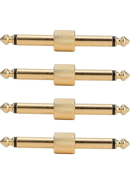 4 Adet Gitar Pedalı Yama Konnektörleri, Düz Tip Gitar Gitar Efektleri Pedalı - Pedal Konektörü (Altın)