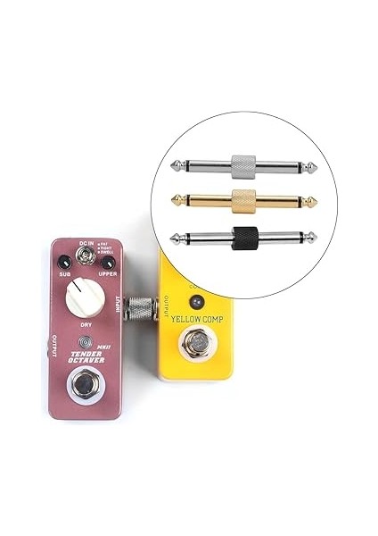 4 Adet Gitar Pedalı Yama Konnektörleri, Düz Tip Gitar Gitar Efektleri Pedalı - Pedal Konektörü (Altın) fırsatları