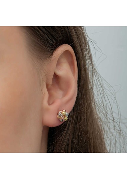 Gümüş Renkli Dorika Kadın Çivili Küpe