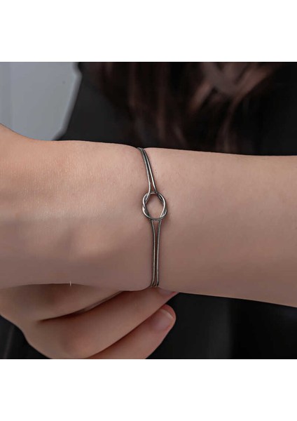 Gümüş Aşk Düğüm Kadın Bileklik modelleri