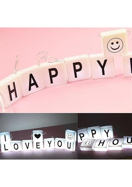 CC58YT1254 10'lu Lightbox Işıklı Harf Mesaj Panosu Dekoratif Harf Işık Zinciri fırsatları