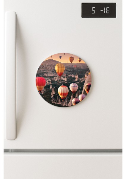 Desenli Temalı Yuvarlak Buzdolabı Magnet – 10X10 cm Kapadokya