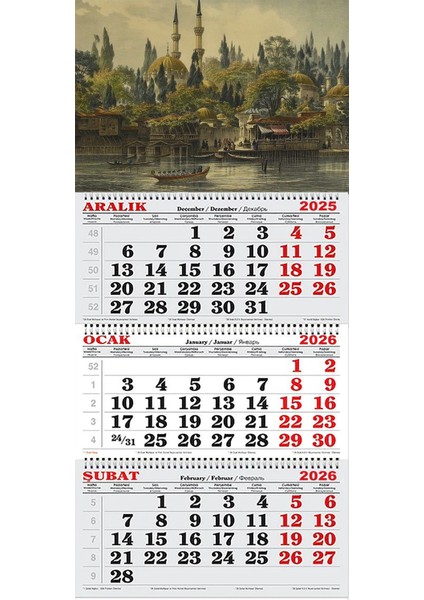 2026 Yılı Gemici Takvimi-Eski Istanbul ve Deniz