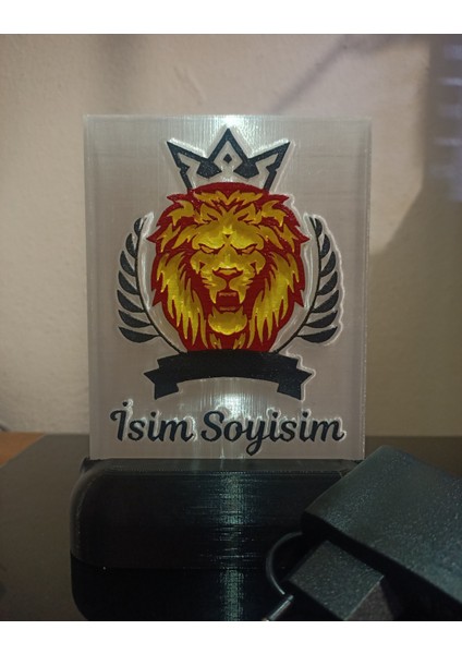 Kişiye Özel Isimli Aslan Dekoratif LED Lamba - Sarı Kırmızı Işıklı fiyatları