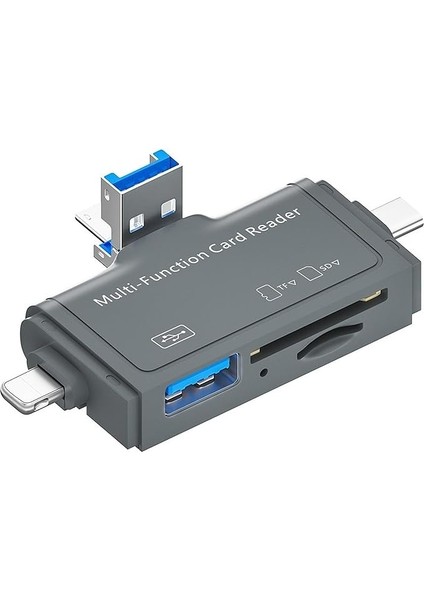 USB Ligtning iphone ile Uyumlu - iPad ile Uyumlu ve Type-C Girişli Kart Okuyucu Multi Otg USB C Adapter Sd Tf Micro Card Reader Micro USB Adapter Lighting Için Dönüştürücü ADS-368