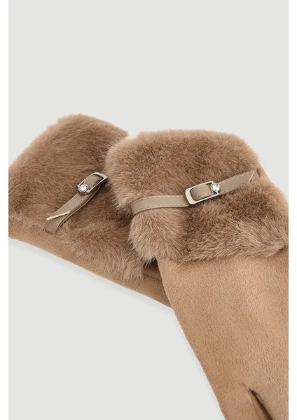 Kürklü Kemerli Eldiven - Vizon fiyatları