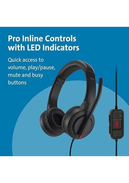 H1000 Usb-C Kulak Üstü Kulaklık, Ultra Rahat Hd Ses Kulaklığı, Mikrofon ve Kablolu Profesyonel Kulaklık, Gürültü Azaltmalı, Led&apos;ler ve 40 mm Sürücüler, Tak ve Çalıştır (K83450WW) modelleri