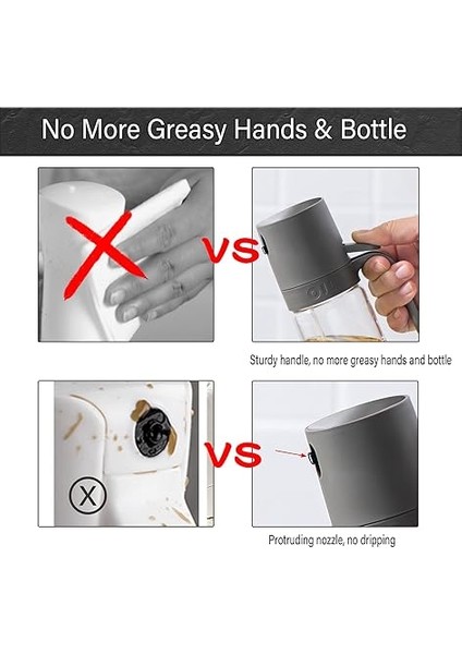 Yemek Pişirmek Için 8.5oz Yağ Püskürtme Şişesi, Zeytinyağı Püskürtücü Bay, 250ML Cam Zeytinyağı Sprey Şişesi, Hava Fritözü Için Yağ Püskürtücü, Kanola Yağı Püskürtücü, Salata Yapımı, Pişirme, modelleri