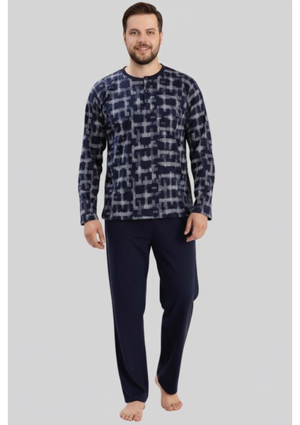 Erkek Büyük Beden Pijama Takımı 9757 Koyu Renkler indirimleri