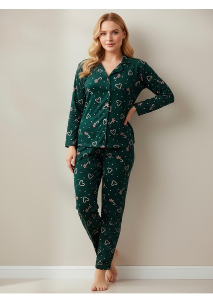 Süet Gömlek Pijama Takımı 7003 Yılbaşı Temalı modelleri